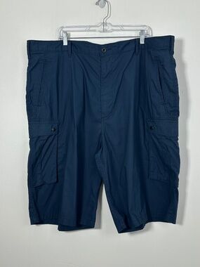 Levis Strauss Men Size W44 Cargo Shorts Navy Blue Snap Button Closure 12” Inseam